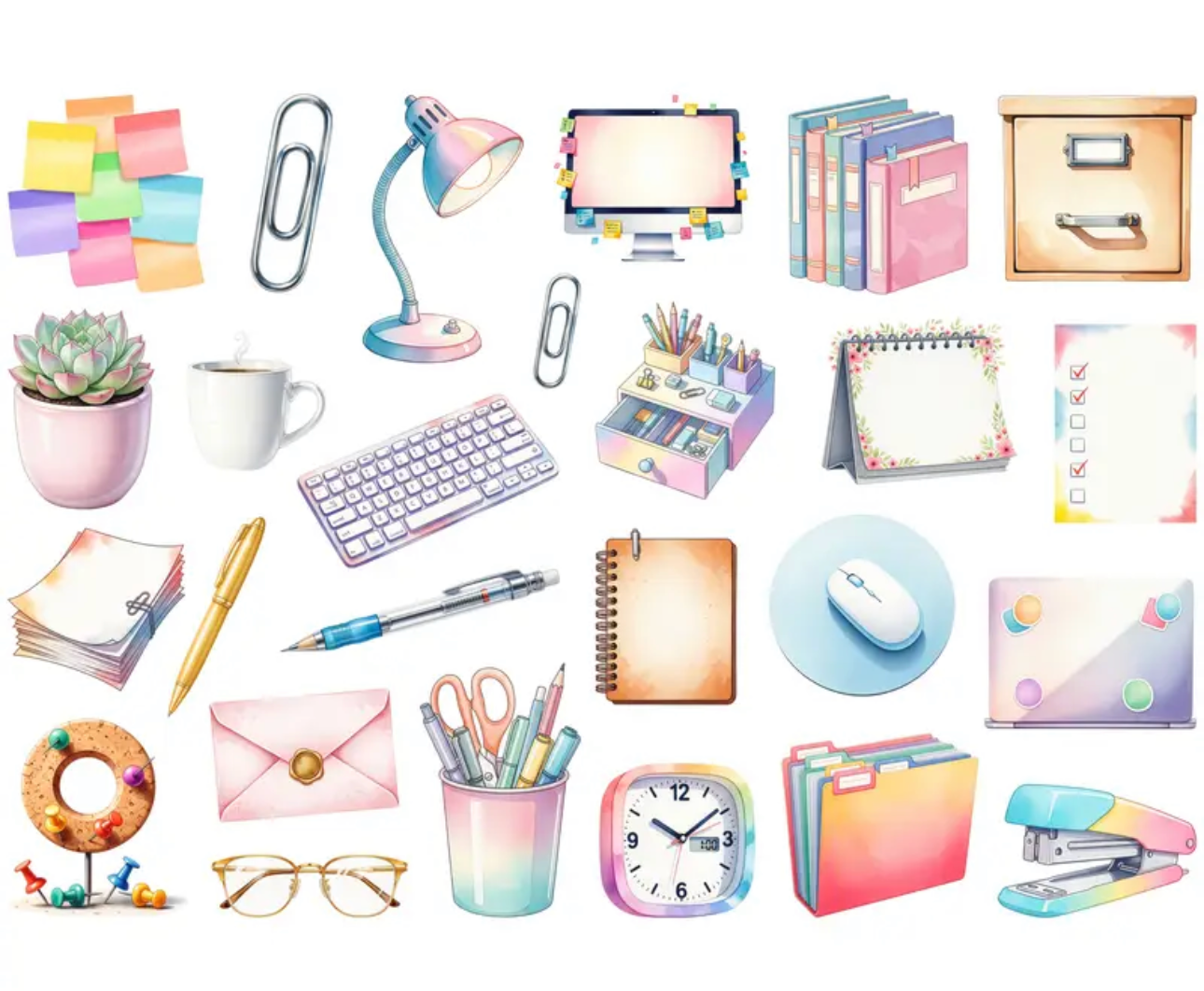Macaron Pastel Office Sticker Set