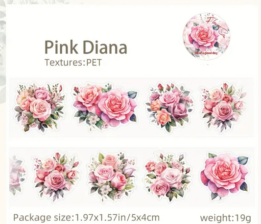 Blooming PET Flower Stickers