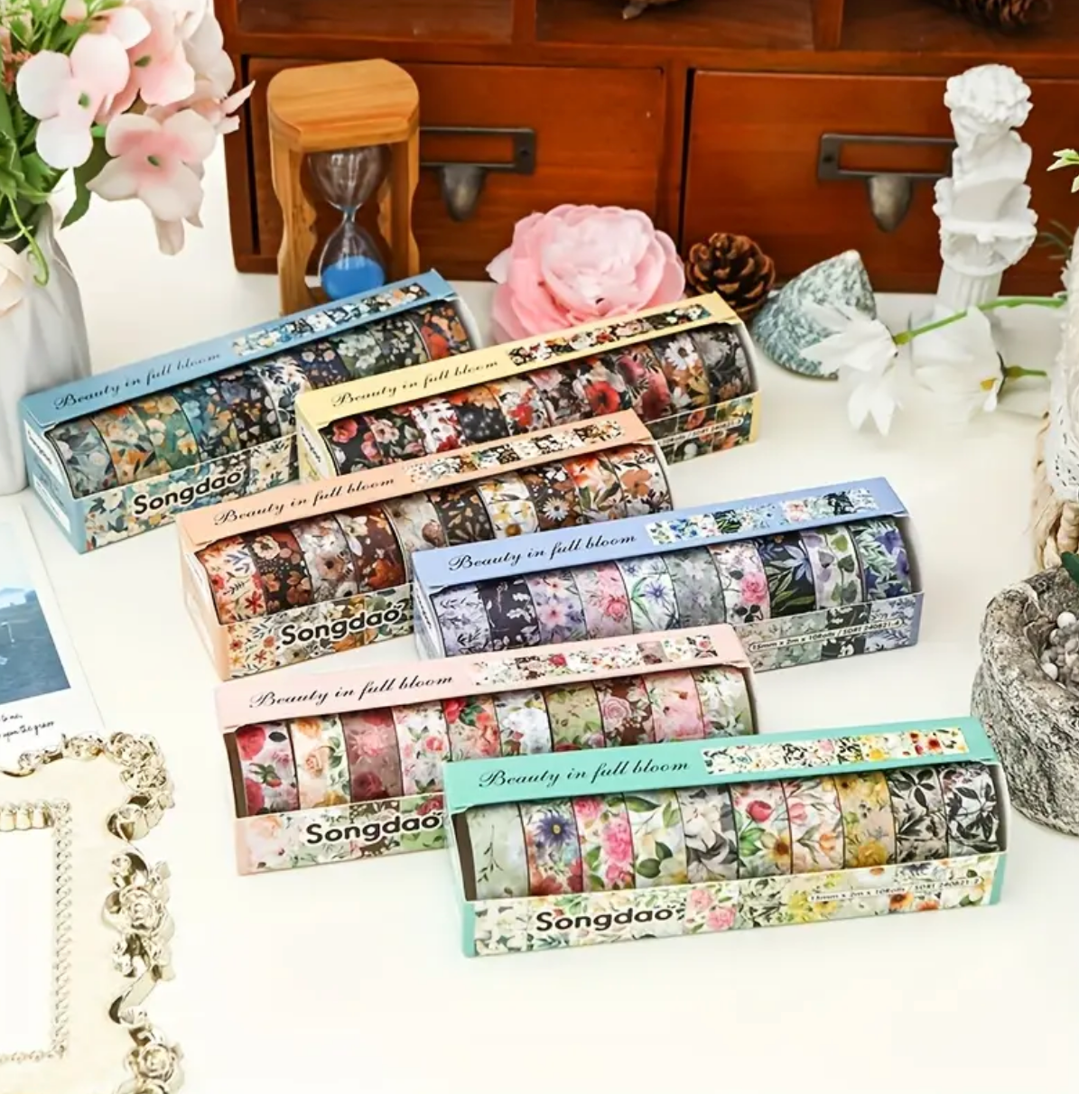 Blooming Floral Washi Tape Set - 10 Rolls