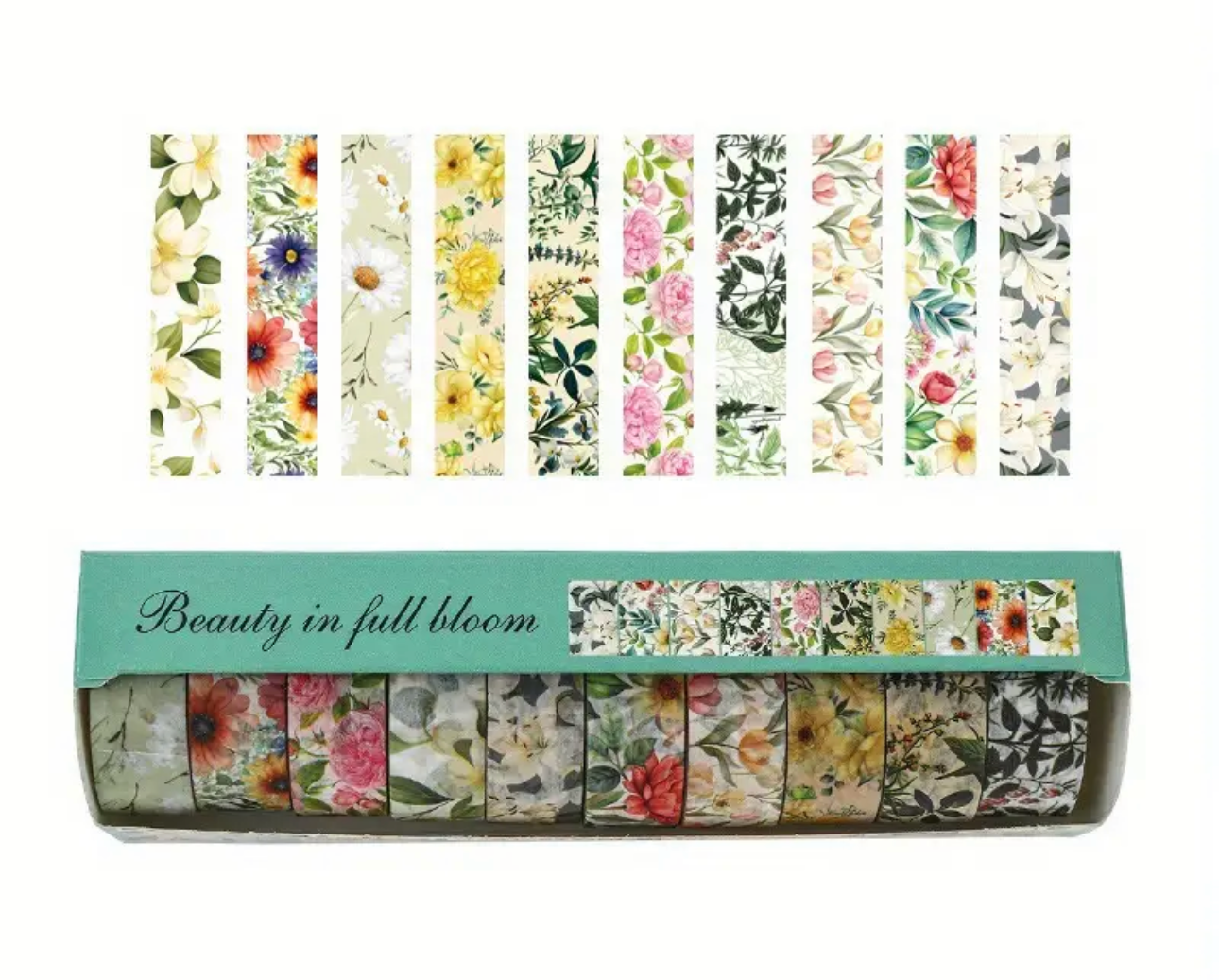 Blooming Floral Washi Tape Set - 10 Rolls