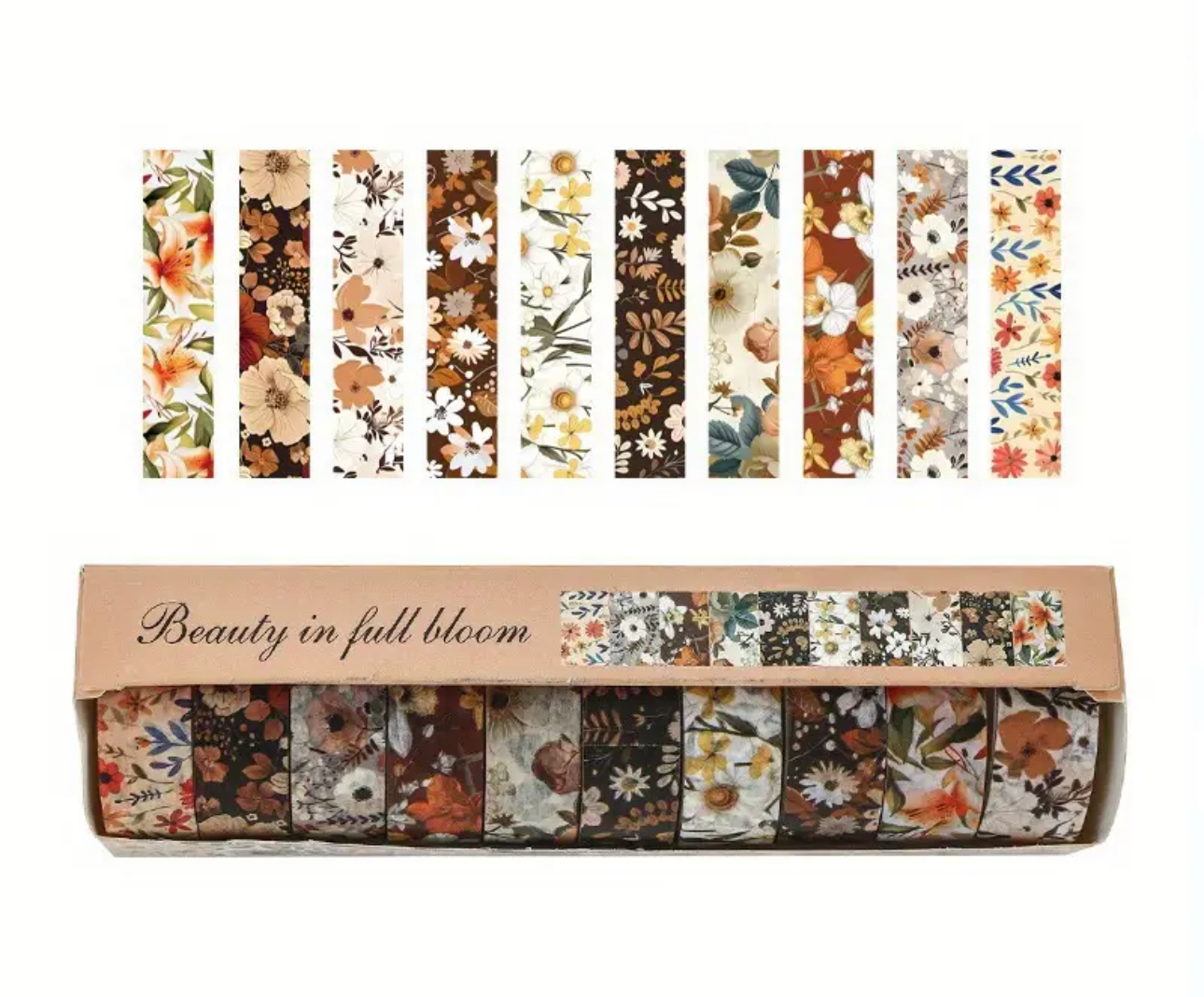 Blooming Floral Washi Tape Set - 10 Rolls