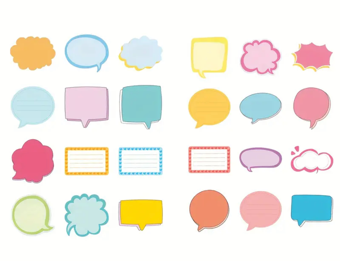 Vibrant Speech Bubble Stickers Set
