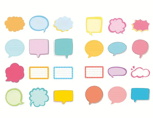 Vibrant Speech Bubble Stickers Set