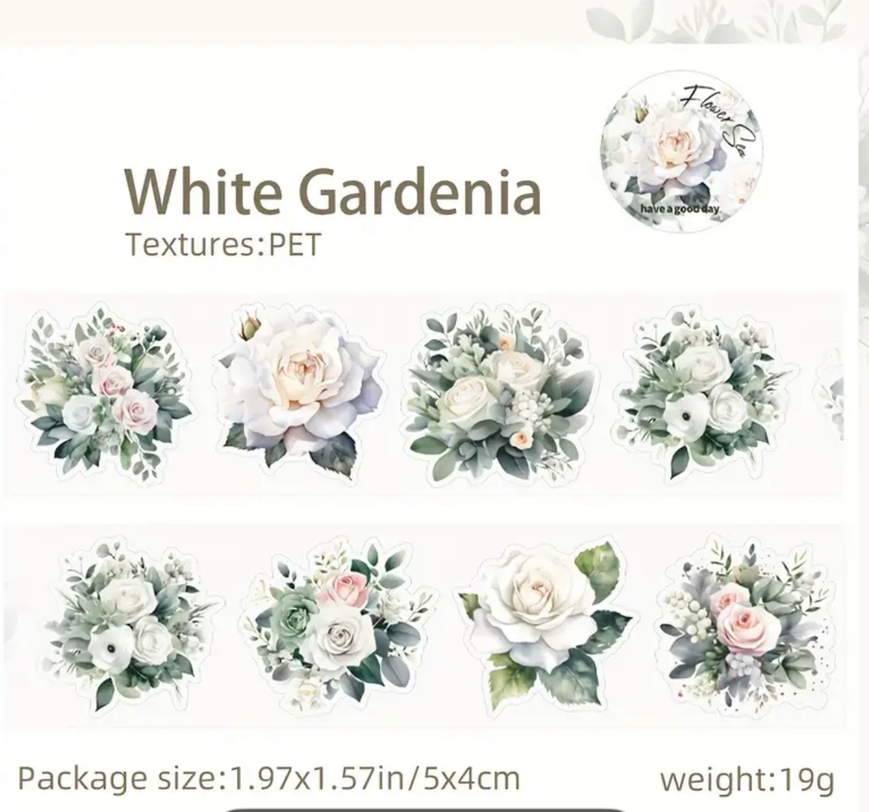 Blooming PET Flower Stickers