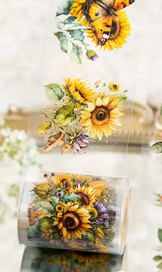 Blooming PET Flower Stickers