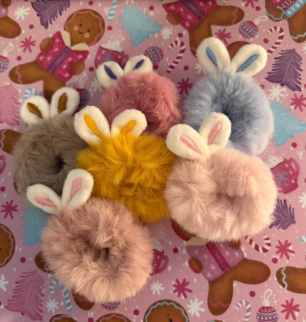 Fluffy Rabbit Ears Scrunchy